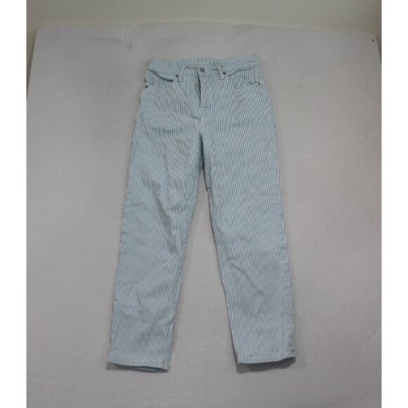 Old Navy Blue Striped Extra High Rise Ski High Straight Size 6 - Picture 1 of 9